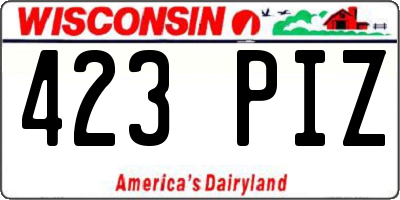 WI license plate 423PIZ