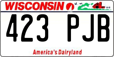 WI license plate 423PJB