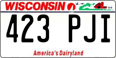 WI license plate 423PJI
