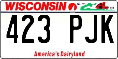 WI license plate 423PJK