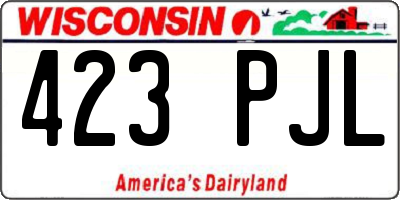 WI license plate 423PJL