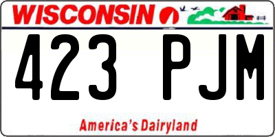 WI license plate 423PJM