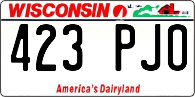 WI license plate 423PJO