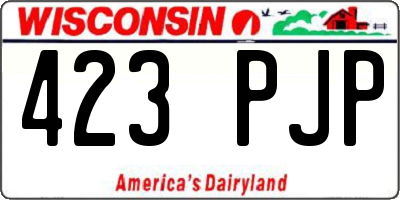 WI license plate 423PJP