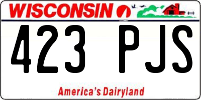 WI license plate 423PJS