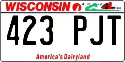 WI license plate 423PJT