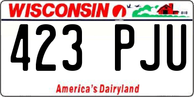 WI license plate 423PJU