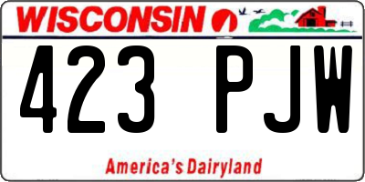 WI license plate 423PJW