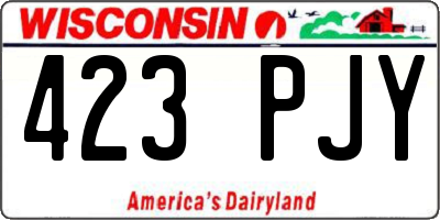 WI license plate 423PJY