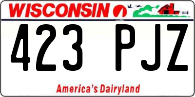 WI license plate 423PJZ