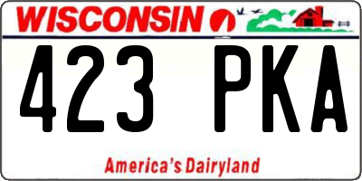 WI license plate 423PKA