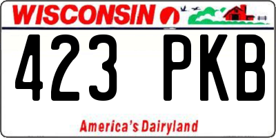 WI license plate 423PKB