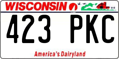 WI license plate 423PKC