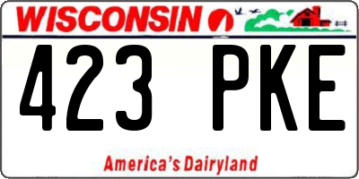 WI license plate 423PKE