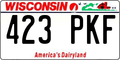 WI license plate 423PKF