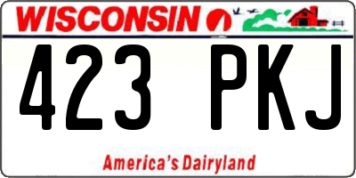 WI license plate 423PKJ
