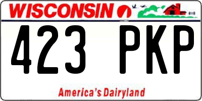 WI license plate 423PKP