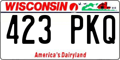 WI license plate 423PKQ