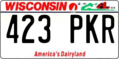 WI license plate 423PKR
