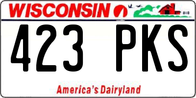 WI license plate 423PKS