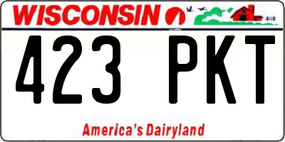 WI license plate 423PKT