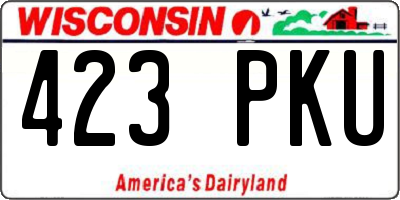 WI license plate 423PKU