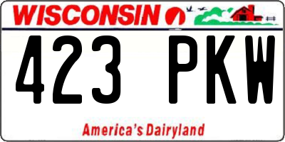 WI license plate 423PKW