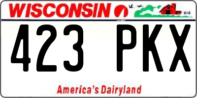 WI license plate 423PKX