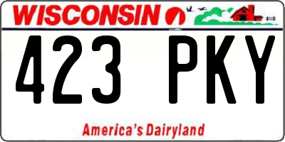 WI license plate 423PKY