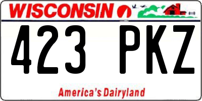 WI license plate 423PKZ