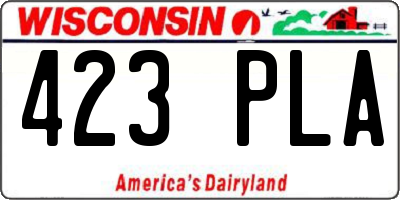 WI license plate 423PLA