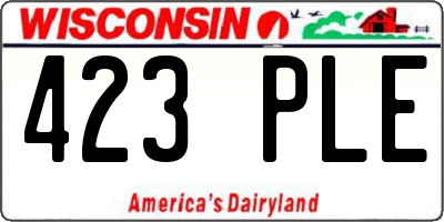 WI license plate 423PLE