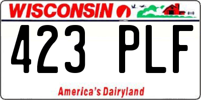 WI license plate 423PLF