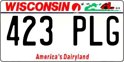 WI license plate 423PLG