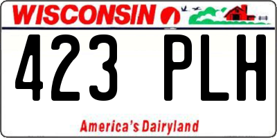 WI license plate 423PLH