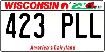 WI license plate 423PLL