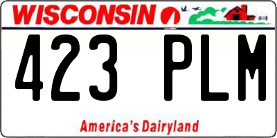 WI license plate 423PLM