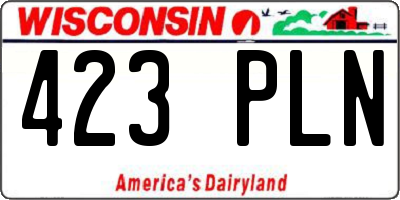 WI license plate 423PLN