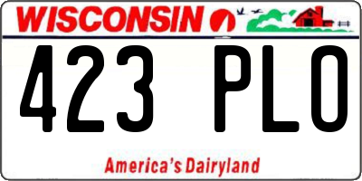 WI license plate 423PLO