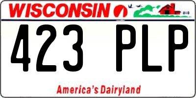 WI license plate 423PLP