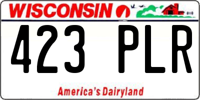 WI license plate 423PLR