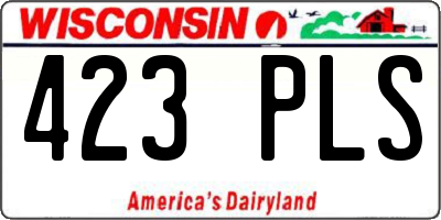 WI license plate 423PLS