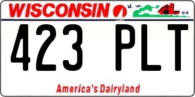 WI license plate 423PLT