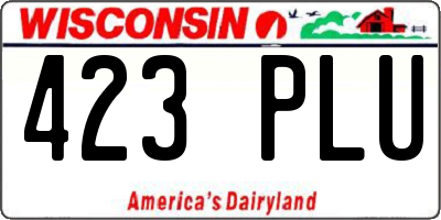 WI license plate 423PLU