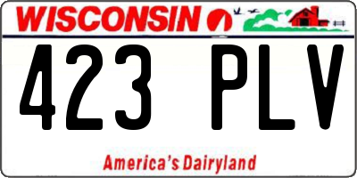 WI license plate 423PLV