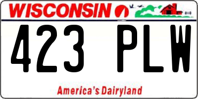 WI license plate 423PLW