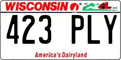 WI license plate 423PLY