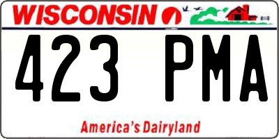 WI license plate 423PMA