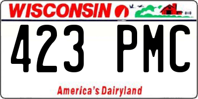 WI license plate 423PMC