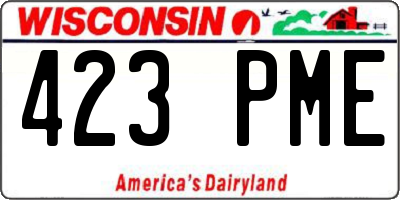 WI license plate 423PME